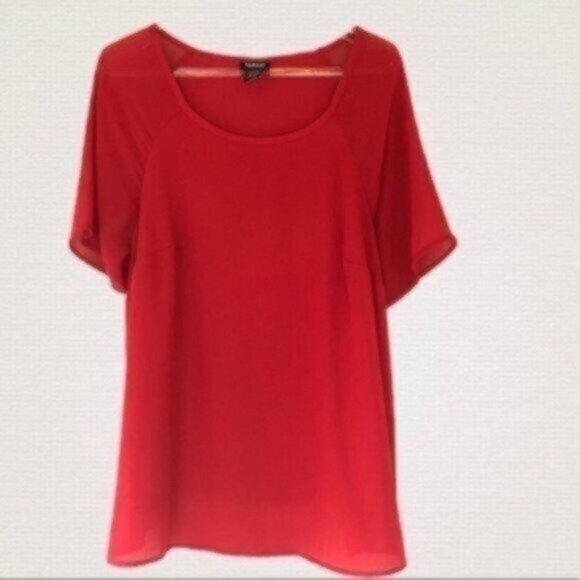 Torrid Red Blouse Size 00/10 (M/L) - Picture 1 of 4